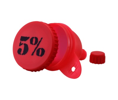 5% NUTRITION Funnel with 100ml Storage Red & Black