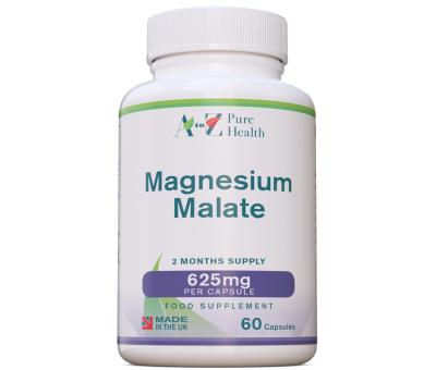 A to Z Pure Health Magnesium Malate 625mg 60 Caps.