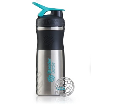 BLENDER BOTTLE Sportmixer Stainless STEEL 820ml BLACK/TEAL