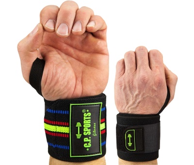 CP SPORTS Powerlifting Wrist randmesidemed 60cm (T20-3) Must/Sinine/Punane/Kollane