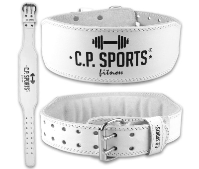 CP SPORTS Leather Belt WHITE (Black) T6 