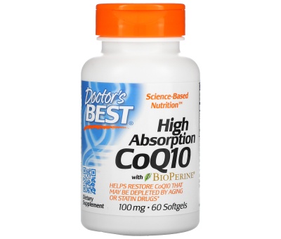 DR´S BEST High Absorption CoQ10 with BioPerine, 100mg - 60softgels