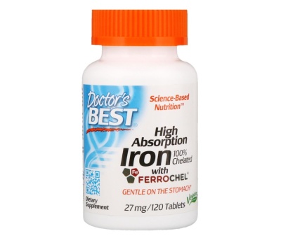 DR´S BEST High Absorption Iron 27mg - 120 tablets (raud)