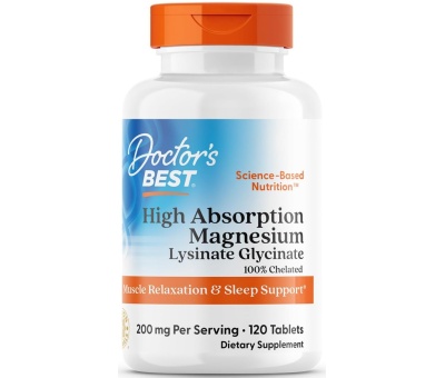 DR´S BEST Magnesium High Absorption 100% Chelated/Magnesium Bisglycinate 120tabs (kelaaditud magneesium)
