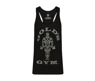 GOLDS GYM Stringer Vest Joe Tonal (Black/Charcoal Marl) GGVST010