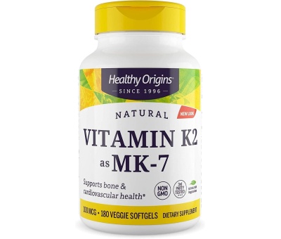 HEALTHY ORIGINS Vitamin K2 MK7, 100mcg 60veg caps.