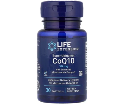 LIFE EXTENSION Super Ubiquinol CoQ10 with Enhanced Mitochondrial Support 50mg - 30 softgels