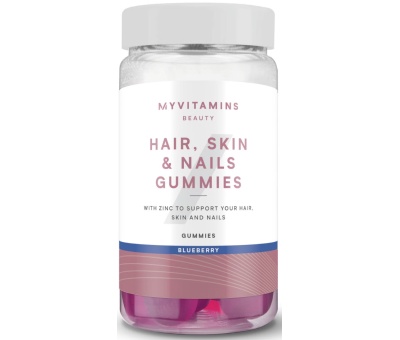 MYVITAMINS Hair Skin and Nails 60 Gummies Blueberry