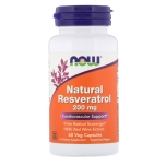 NOW FOODS Natural Resveratrol with Red Wine Extract 200mg - 60 vcaps (Resveratrool)