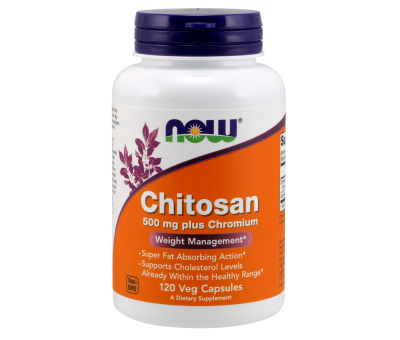 NOW FOODS Chitosan 500mg Plus Chromium - 120 vcaps