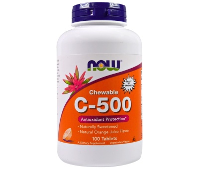 NOW FOODS Vitamin C-500 100 Chewable Tablets