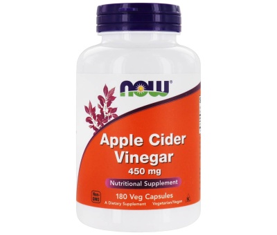 NOW FOODS Apple Cider Vinegar 450mg - 180vcaps (Õunasiidri äädikas)