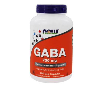 NOW FOODS GABA 750mg - 200 vcaps