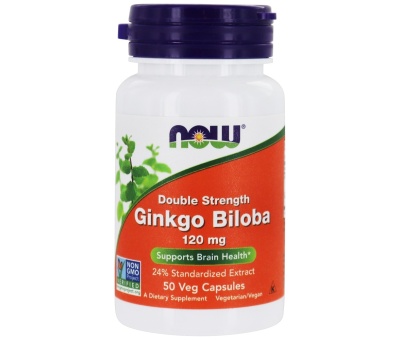 NOW FOODS Ginkgo Biloba (Double Strength) 120mg - 50vcaps