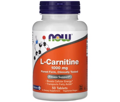 NOW FOODS L-Carnitine 1000mg - 50 tablets