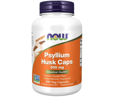 NOW FOODS Psyllium Husk 500mg 200vcaps - Psüllium