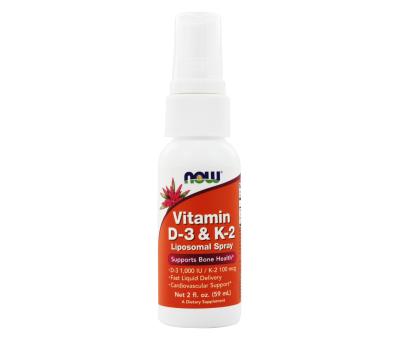 NOW FOODS Vitamin D-3 & K-2 Liposomal Spray - 59 ml.