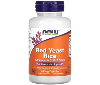 NOW FOODS Red Yeast Rice with CoQ10 30 mg, 600mg - 60 vcaps