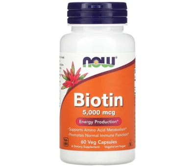 NOW FOODS Biotin, 5000mcg x 60Caps