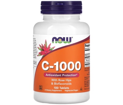 NOW FOODS Vitamin C-1000 with Rose Hips & Bioflavonoids - 100 tablets