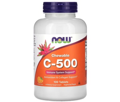 NOW FOODS Vitamin C-500 100 Chewable Tablets