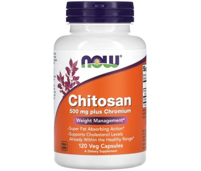 NOW FOODS Chitosan 500mg Plus Chromium - 120 vcaps