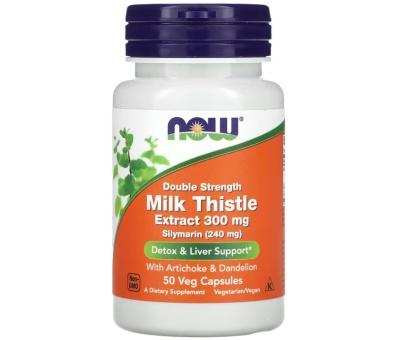 NOW FOODS Double Strength Milk Thistle 300mg(Silymarin 240 mg) - 50 vcaps