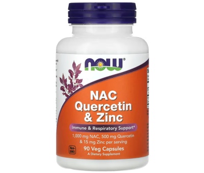 NOW FOODS NAC Quercetin & Zinc 90 Veg Capsules