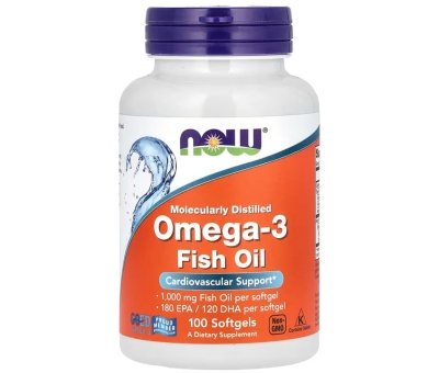 NOW FOODS Omega-3 Fish Oil - 100 softgels