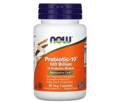 NOW FOODS Probiotic-10, 100 Billion - 30 vcaps