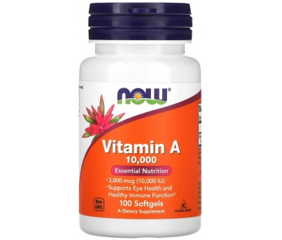 NOW FOODS Vitamin A, 10000 IU x 100sgels