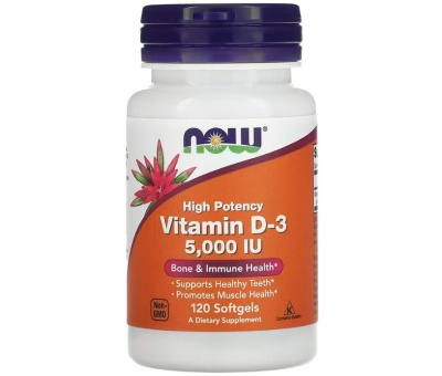 NOW FOODS Vitamin D3, 5000 IU - 120 softgels