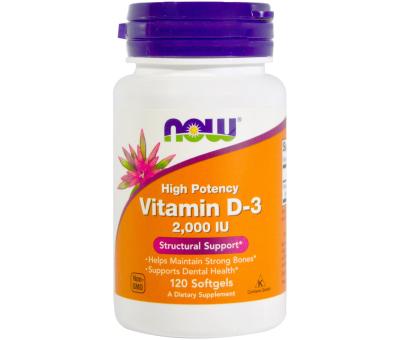 NOW FOODS Vitamin D3 2000iu 120 Softgels