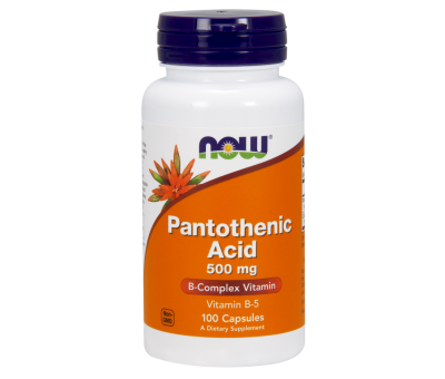 NOW FOODS Vitamin B5, Pantothenic Acid, 500mg x 100 Caps (pantoteenhape)