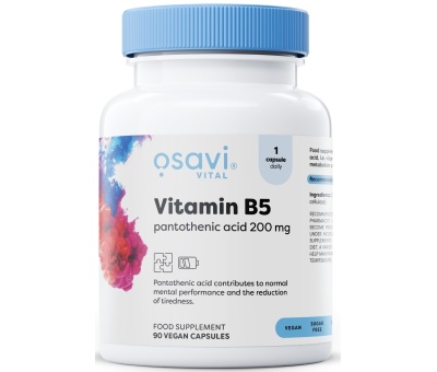 OSAVI Vitamin B5 Pantothenic Acid 200mg - 90 vegan caps	