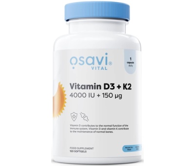 OSAVI Vitamin D3 + K2 4000IU + 150mcg - 120 softgels