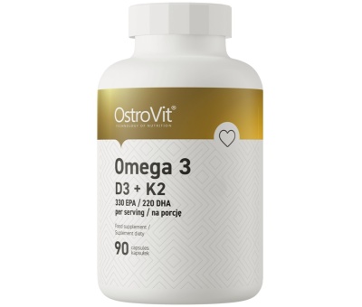 OstroVit Omega 3 D3+K2 90 caps (330 EPA / D3 2000iu)