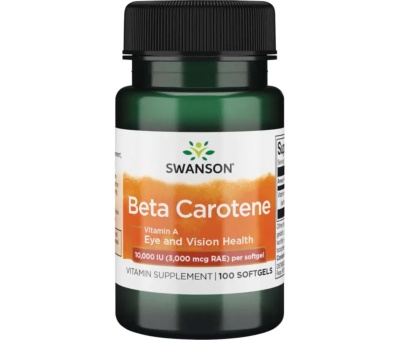 SWANSON Beta Carotene (Vitamin A) 10000iu - 100softgels