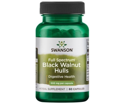 SWANSON Black Walnut Hulls 500mg - 60 caps (Must Pähkel)
