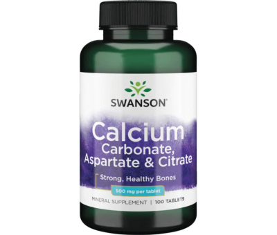 SWANSON Calcium(Carbonate, Aspartate, Citrate) 500mg - 100tab