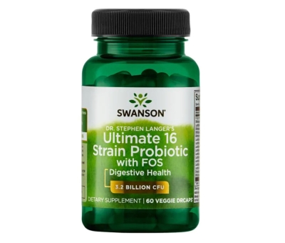 SWANSON Ultimate 16 Strain Probiotic with FOS 3.2Billion CFU - 60vcaps
