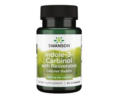 SWANSON Indole-3-Carbinol with Resveratrol, 200mg - 60 caps