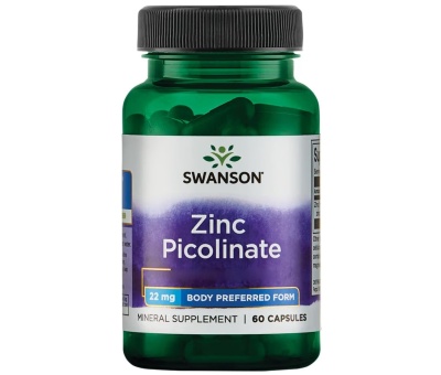 SWANSON Zinc Picolinate 22mg 60 Capsules