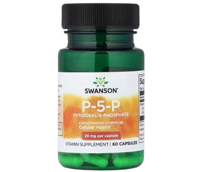SWANSON P-5-P (Pyridoxal-5-Phosphate) Vitamin B6, 20mg - 60 caps