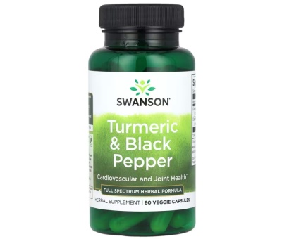 SWANSON Turmeric & Black Pepper 60 Veggie Capsules