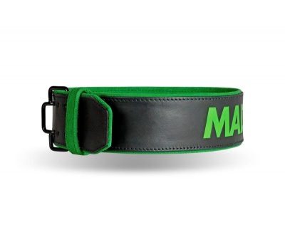 MADMAX Leather Quick Release Belt Black/Green (MFB-302)