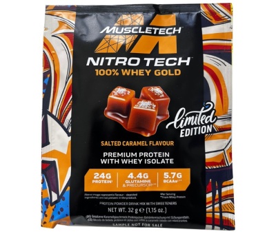 MUSCLETECH Nitro-Tech 100% Whey Gold 32g SAMPLE Salted Caramel