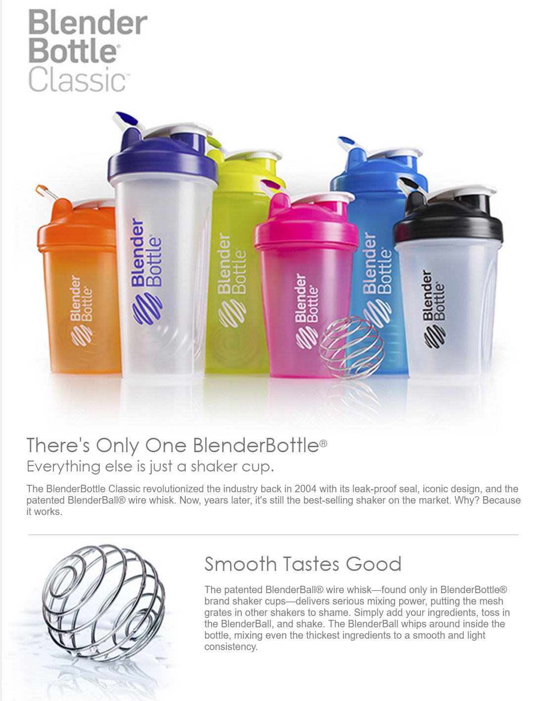 Blender Bottle Classic 32 oz. Shaker with Loop Top - Clear/Black